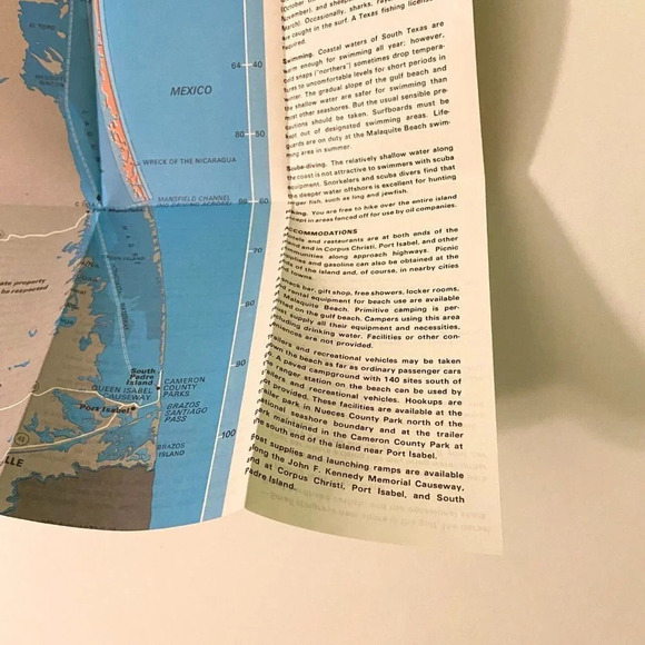 Vintage 1978 Padre Island National Seashore Texas Map Travel Guide Brochure - Picture 8 of 11